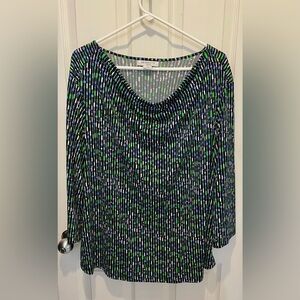 Liz Claiborne Blue & Green Blouse